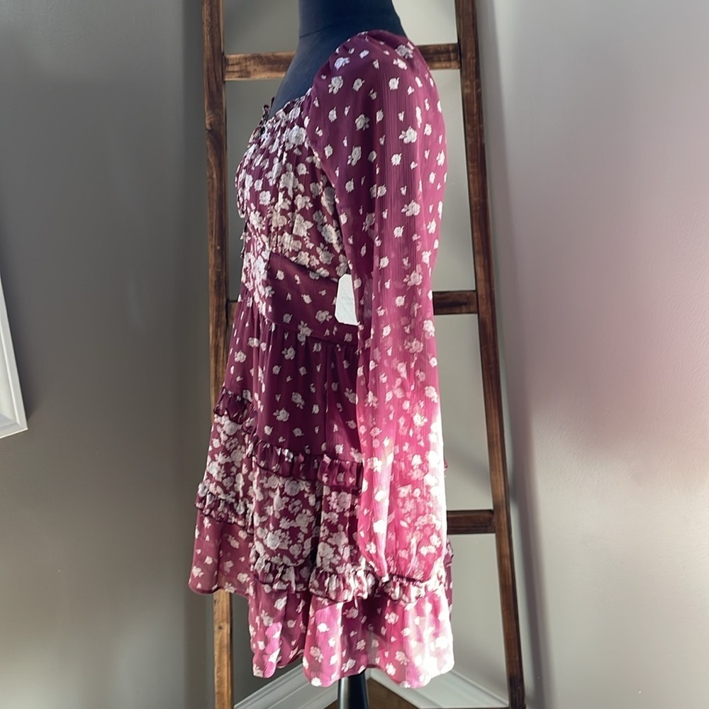 Altar'd State Teresa Floral Long Sleeve Mini Dress - Picture 7 of 11